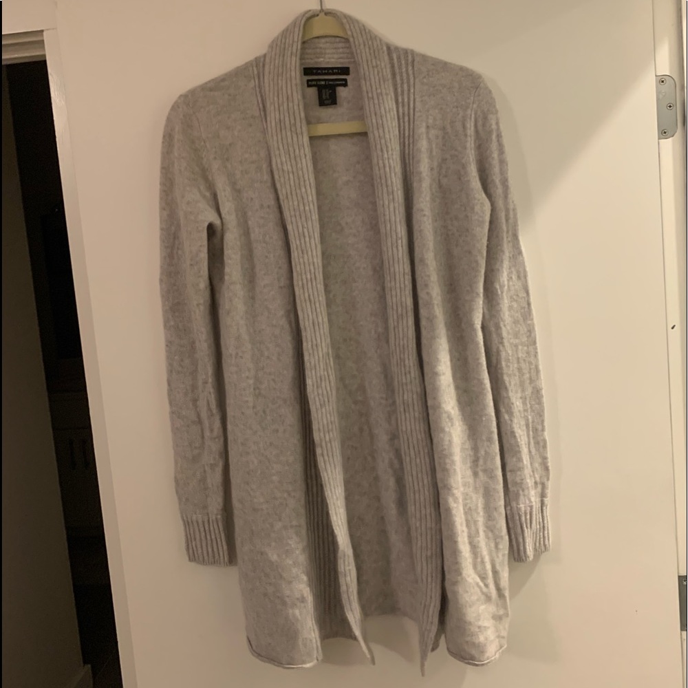 Tahari pure luxe long cashmere cardigan